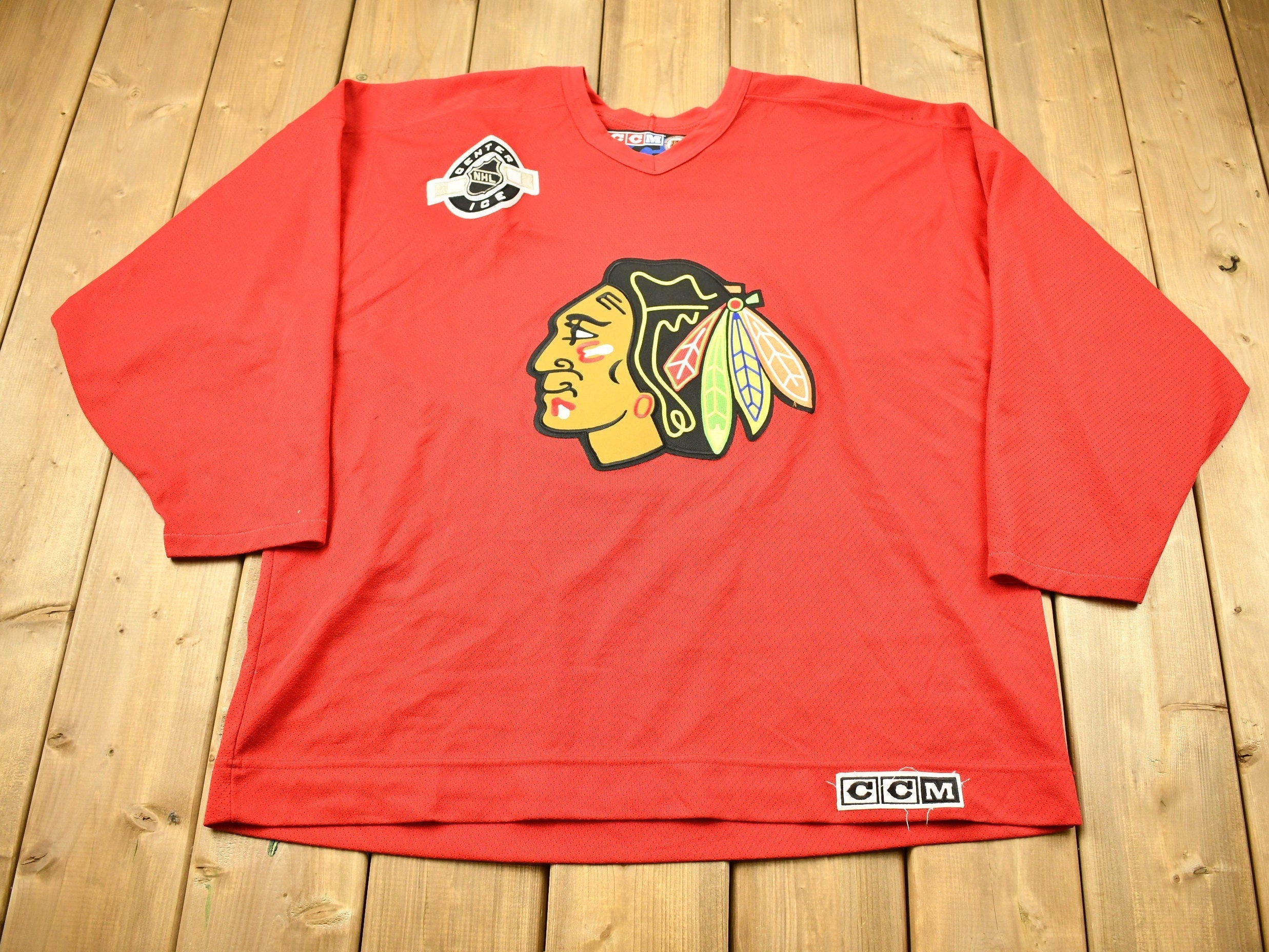 Vintage 1990s Chicago Black Hawks NHL Hockey Jersey