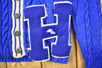 Vintage 1960s Cable Knit Collegiate Cardigan Sweater