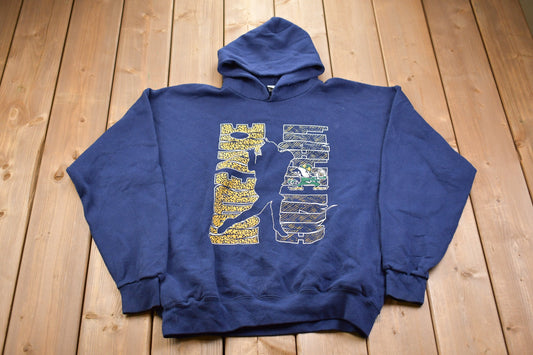 Vintage 1990s University of Notre Dame Fighting Irish Collegiate Hoodie / Made In USA / NCAA Sweatshirt / Sportswear / Americana / Football