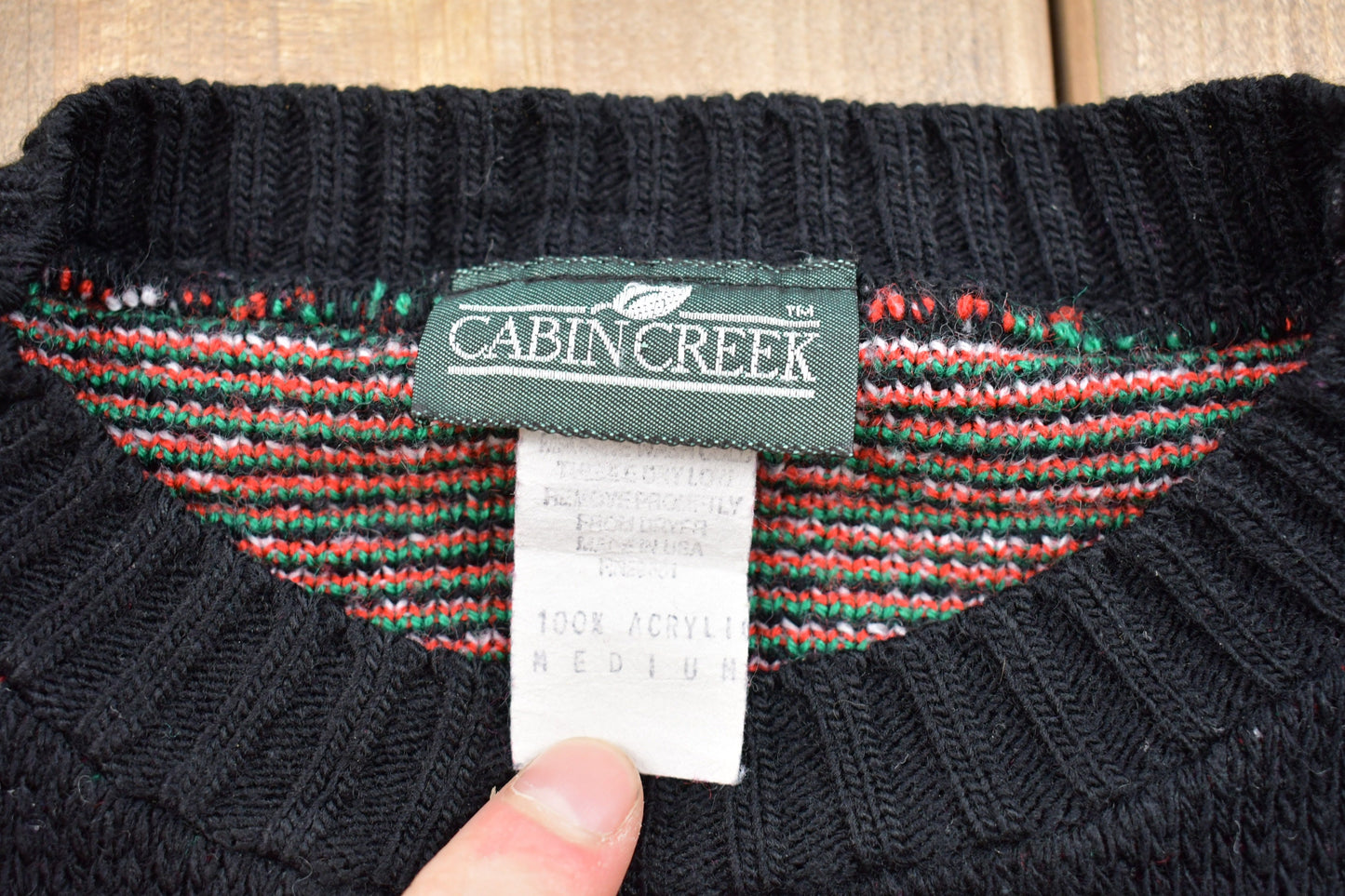 Vintage 1990s Cabin Creek Holiday Bear Knitted Sweater