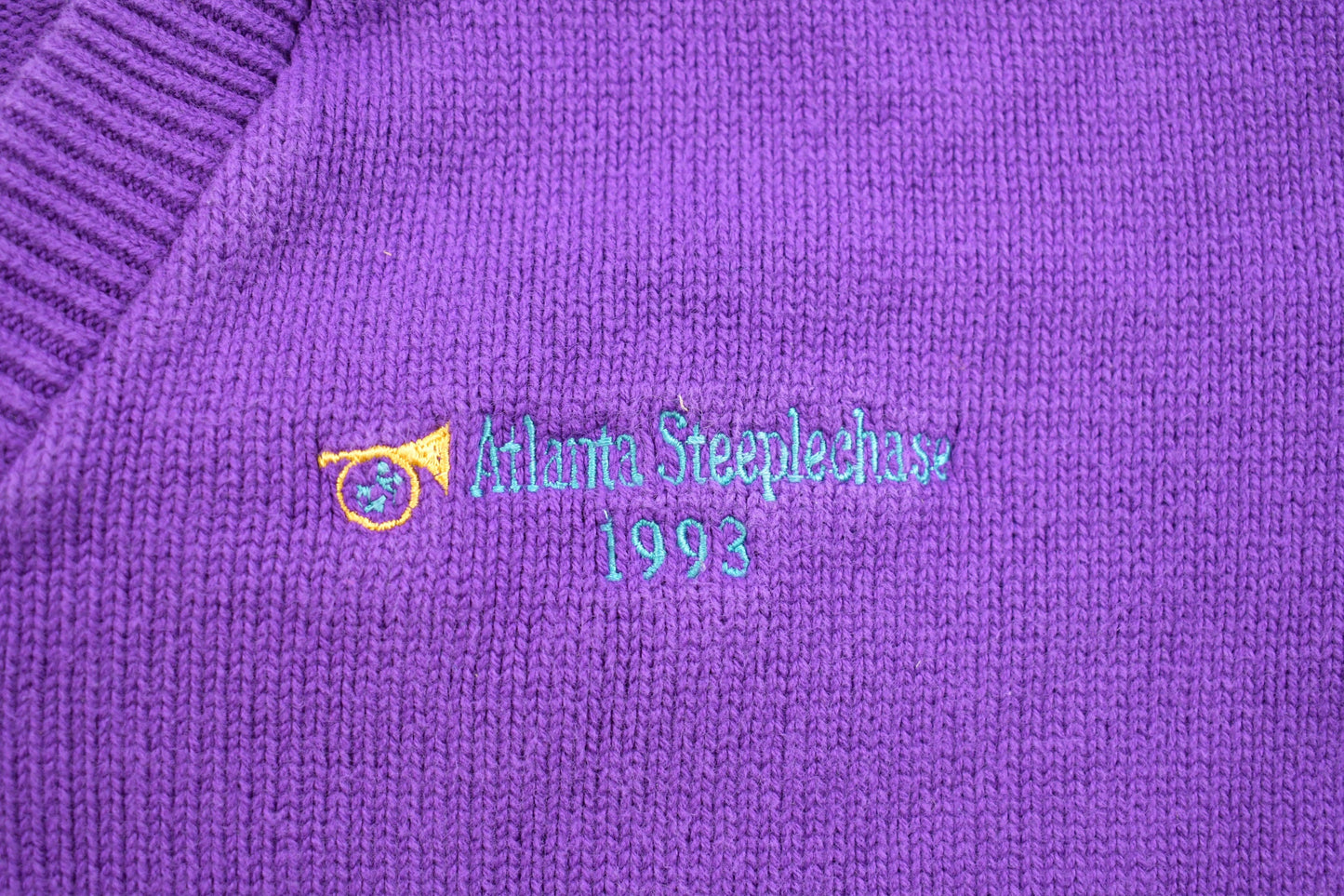 Vintage 1993 Vantage Atlanta Steeple Embroidered Knitted Sweater