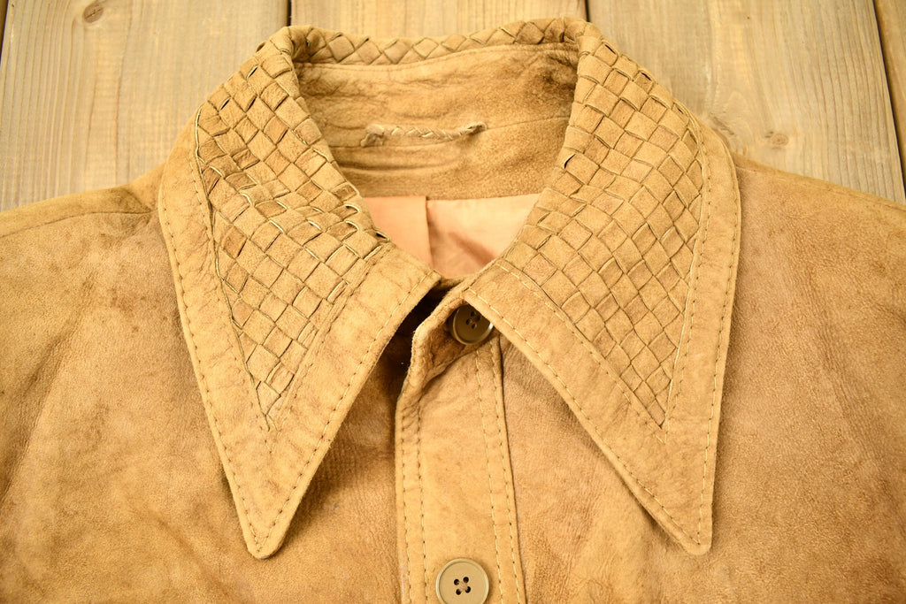 Vintage 1970s Woven Suede Fantastic International Jacket