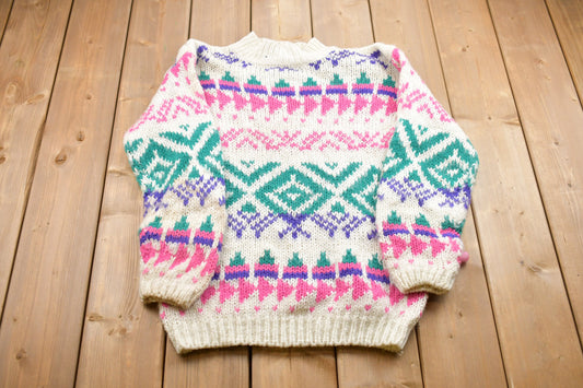 Vintage 1990s Weekend Edition Aztec Knitted Sweater