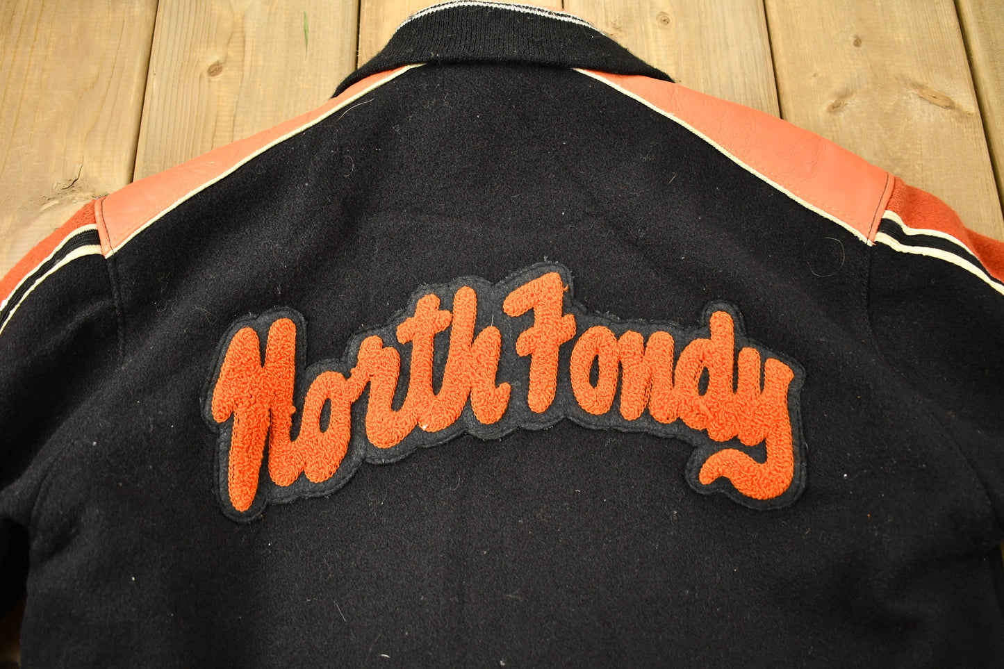 Vintage 1980s North Fondy Patchwork Varsity Jacket