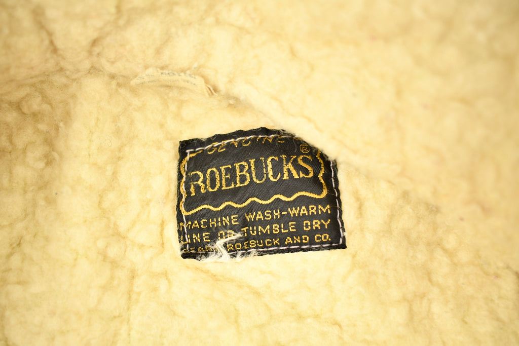 Vintage 1970s Genuine Roebucks Shearling Collar Jean Jacket
