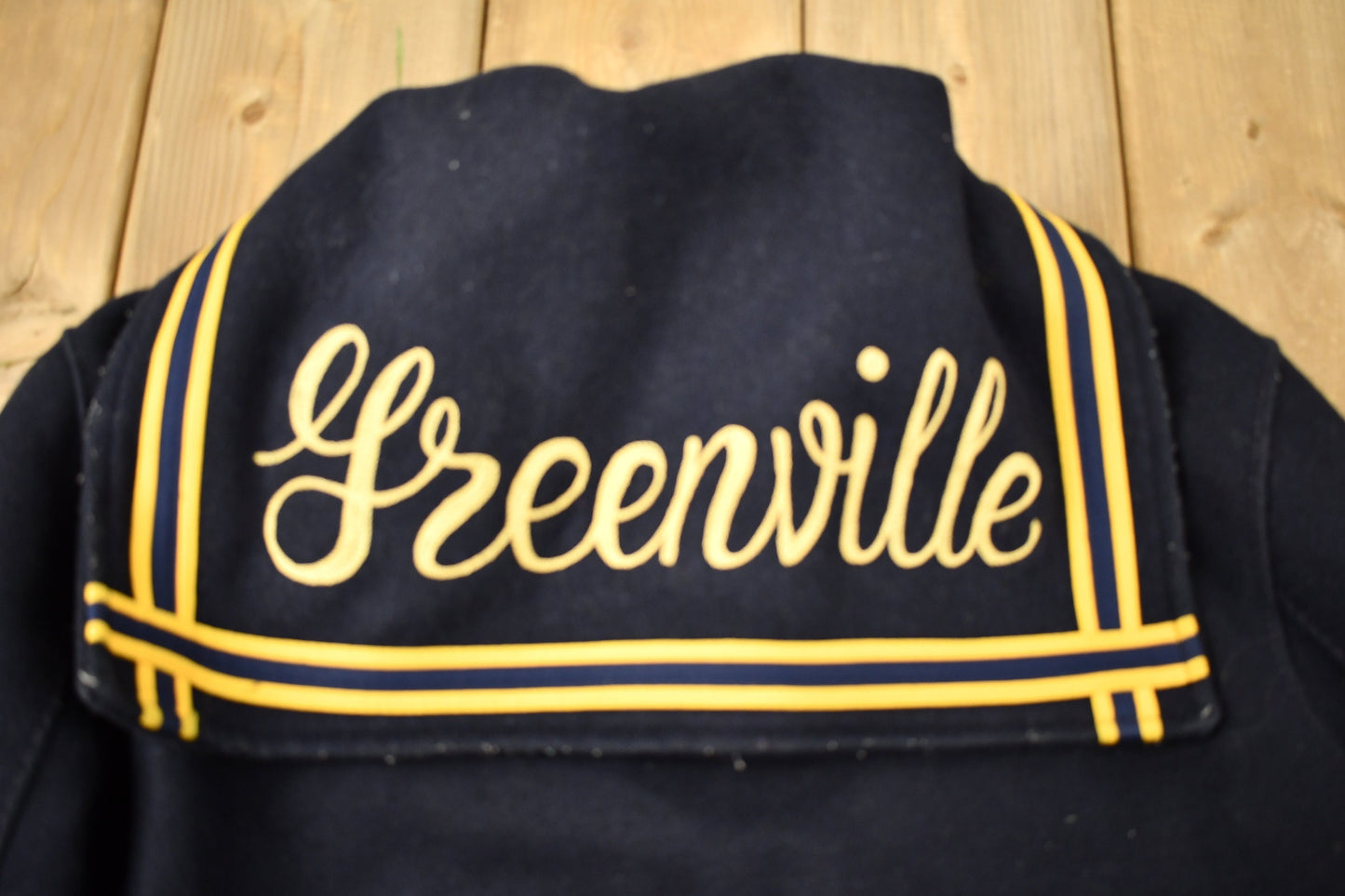 Vintage 1990 Greenville Embroidered Wool Varsity Jacket