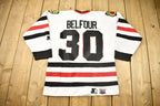 Vintage 1990s Ed Belfour Chicago Blackhawks Deadstock Starter NHL Hockey Jersey
