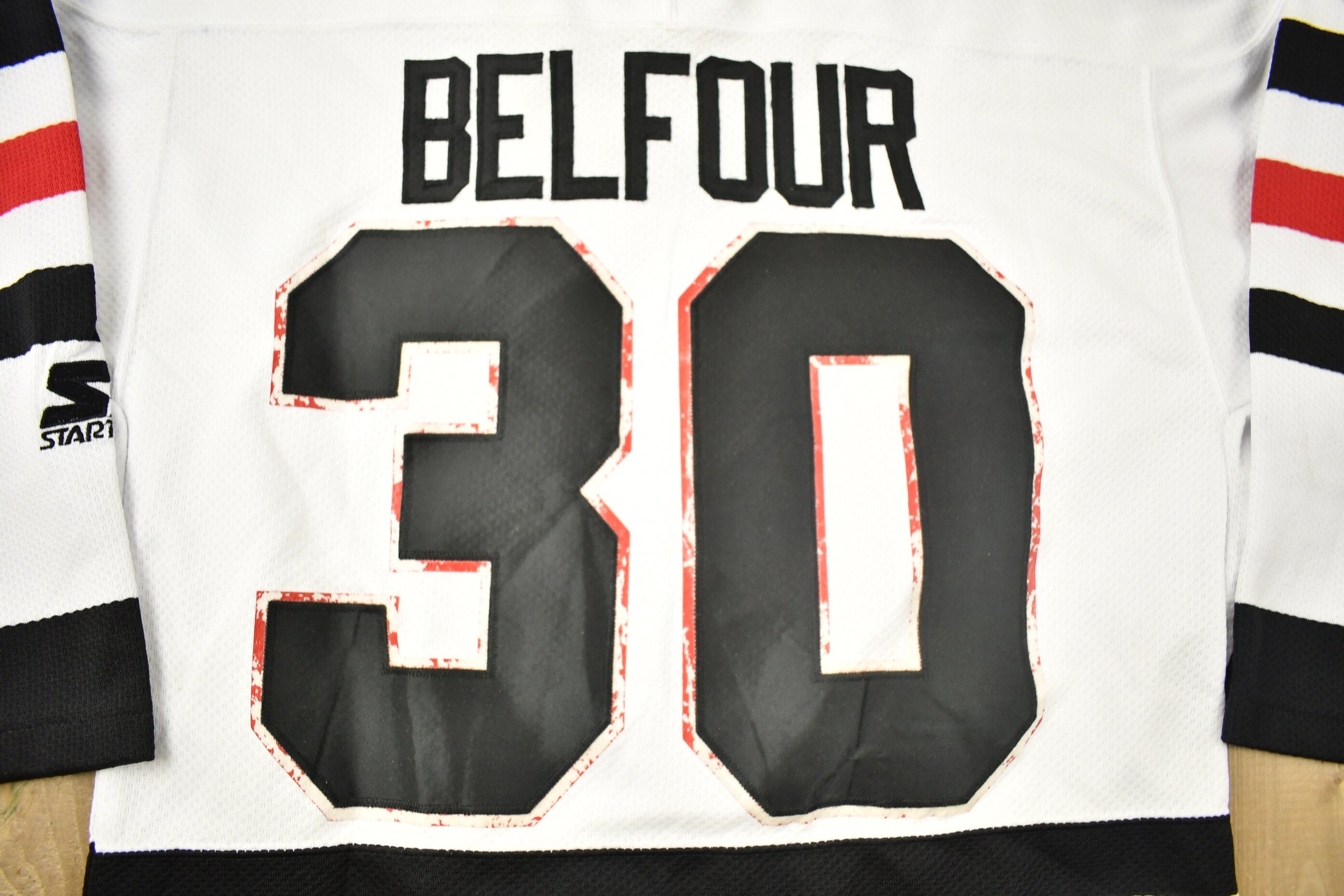 Vintage 1990s Ed Belfour Chicago Blackhawks Deadstock Starter NHL Hockey Jersey