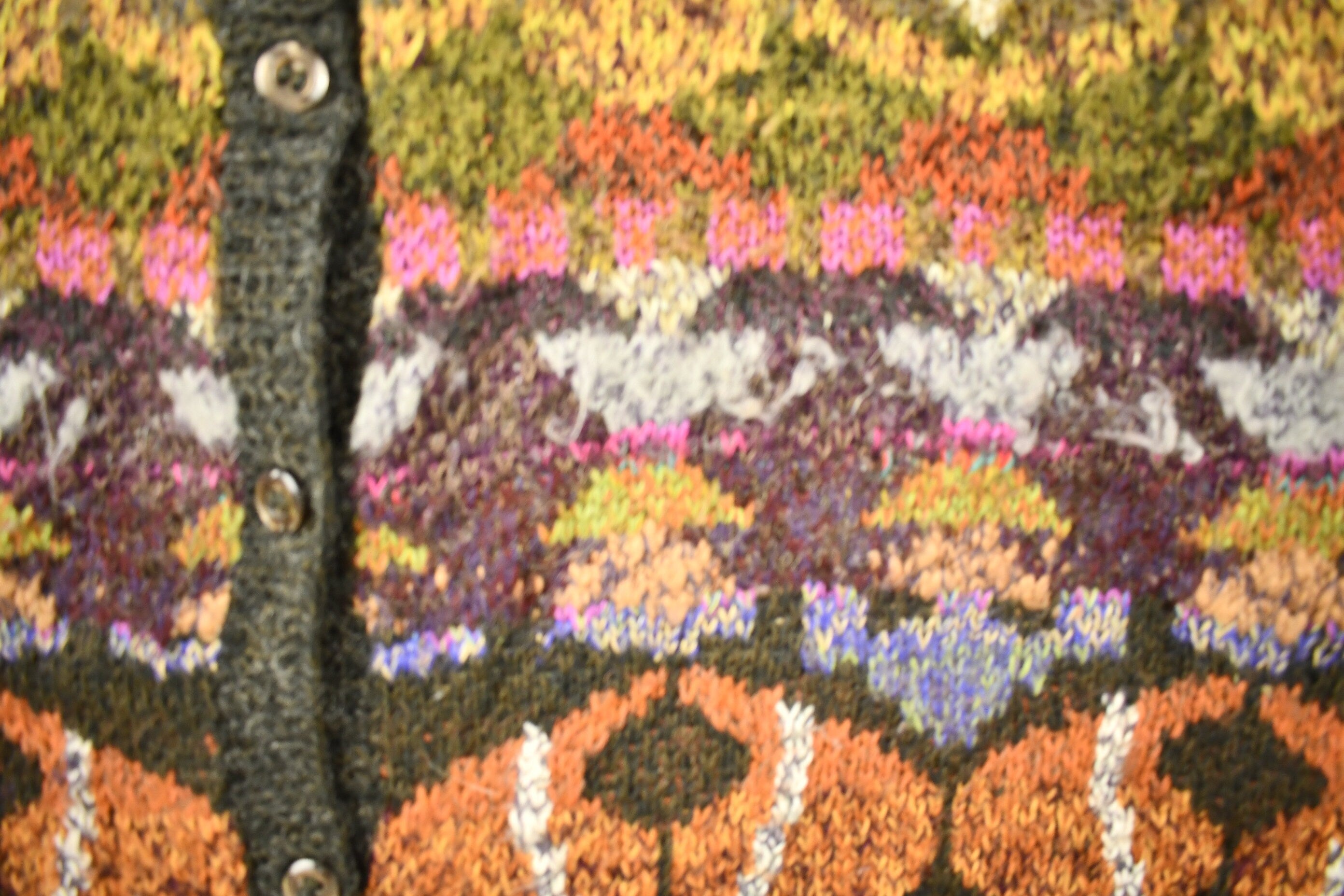 Vintage 1970s Helra Hand Knitted Cardigan Sweater
