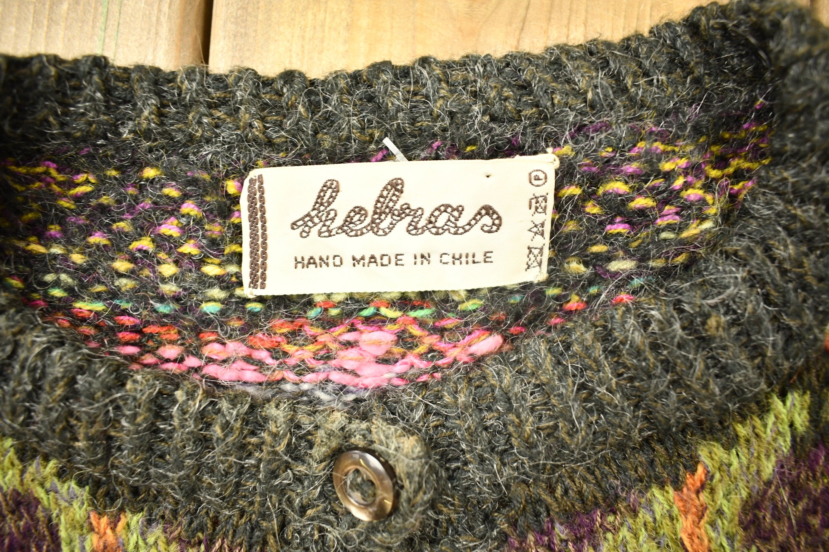Vintage 1970s Helra Hand Knitted Cardigan Sweater