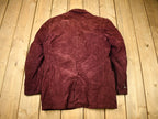 Vintage 1950s Burgundy Corduroy Button Up Blazer Jacket