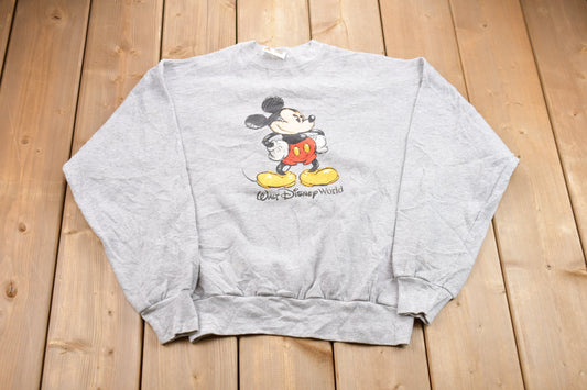 Vintage 1990s Kids Walt Disney World Mickey Mouse Crewneck Sweatshirt / 90s Crewneck / Souvenir / Athleisure / Streetwear / 90s Disney