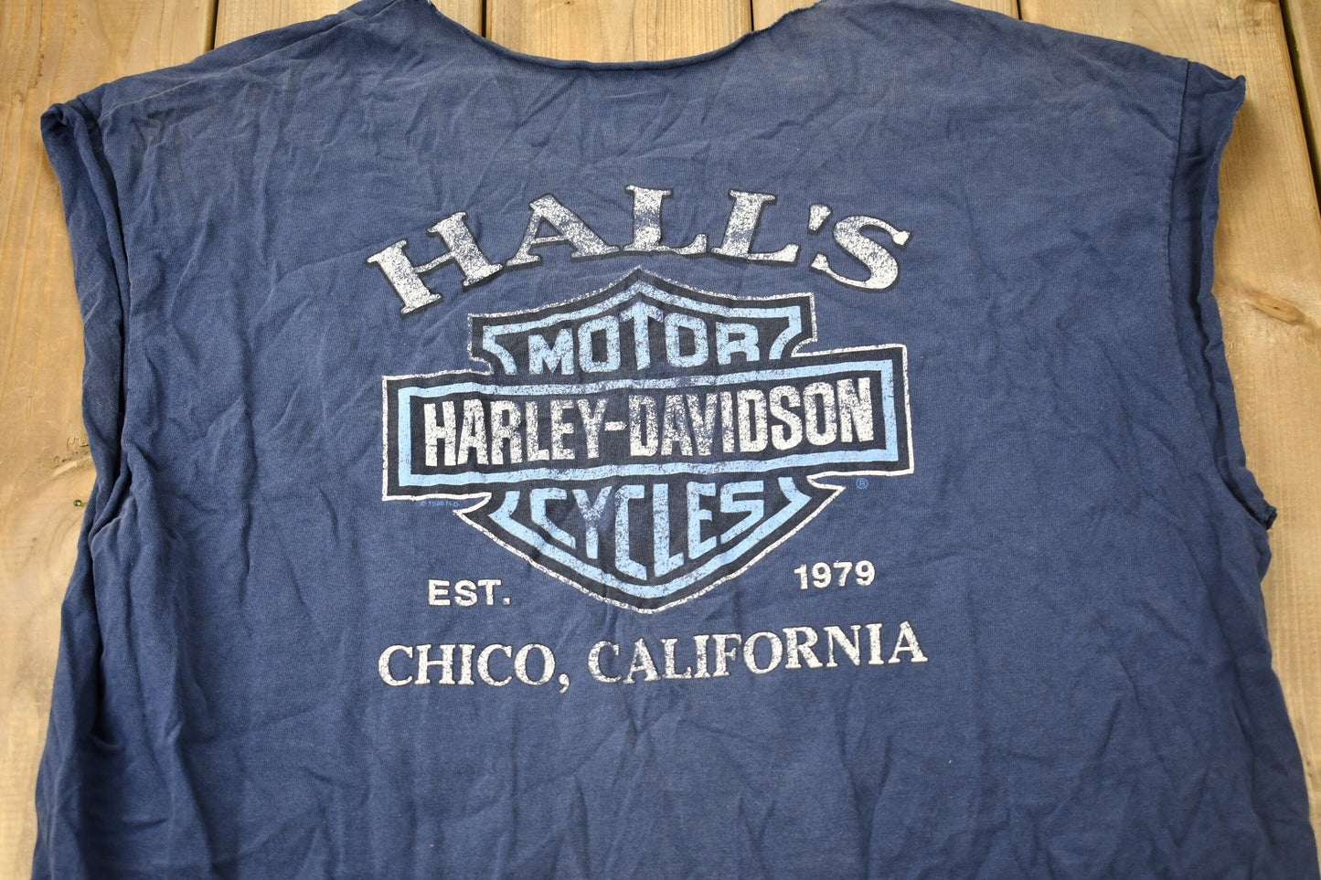 Vintage 1996 Harley Davidson Motorcycles Chico California T-Shirt / Single Stitch / Made In USA / 90s Graphic / Biker / Distressed