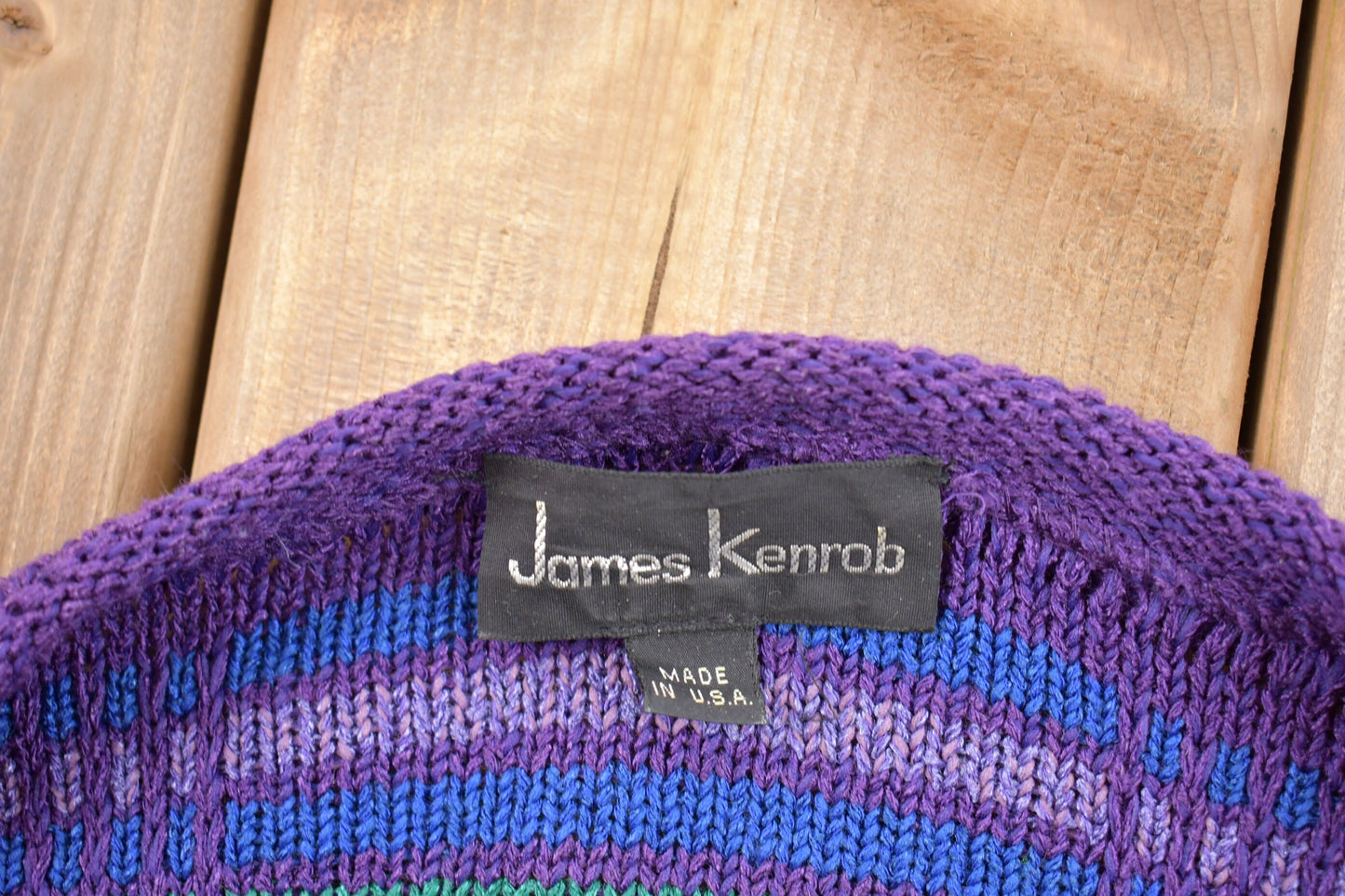 Vintage 1990s James Kenrob Striped 3D Knitted Sweater