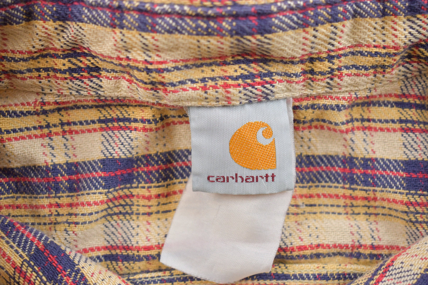 Vintage 1990s Carhartt Plaid Button Up Shirt / 1990s Button Up / Vintage Flannel / Casual Wear / Workwear / Pattern Button Up