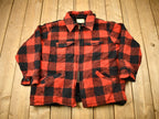 Vintage 1950s Melton Outer-Wear Buffalo Plaid Wool Hunting Jacket