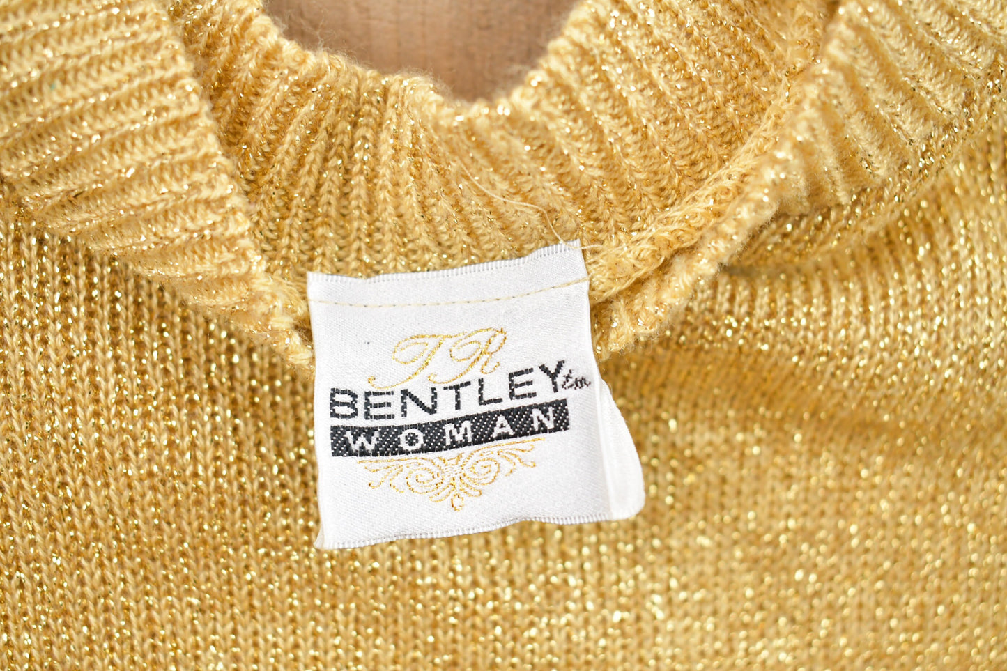 Vintage 1990s Bentley Woman Crewneck Sweatshirt / 90s Crewneck / Souvenir / Athleisure / Streetwear / Made In USA / Sparkle Sweatshirt