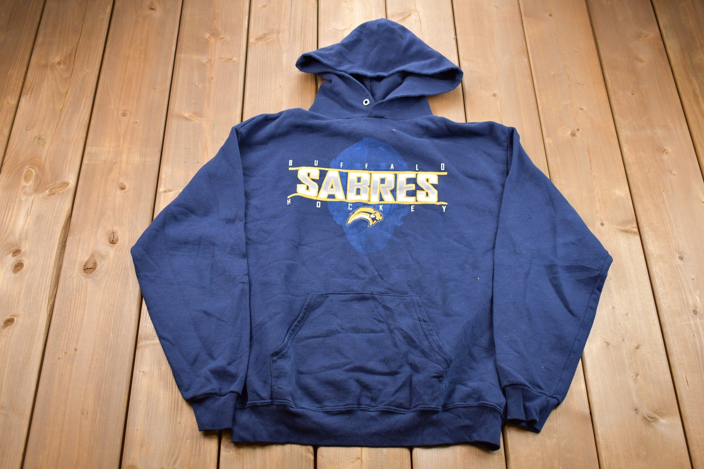 Vintage 1990s Buffalo Sabres NHL Graphic Hoodie