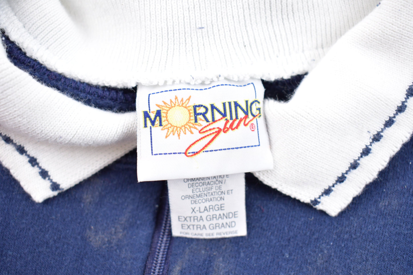 Vintage 1990s Morning Sun Cute Penguin Collared Quarter Zip Sweatshirt / 90s Collared / Souvenir / Athleisure / Streetwear / Made In USA