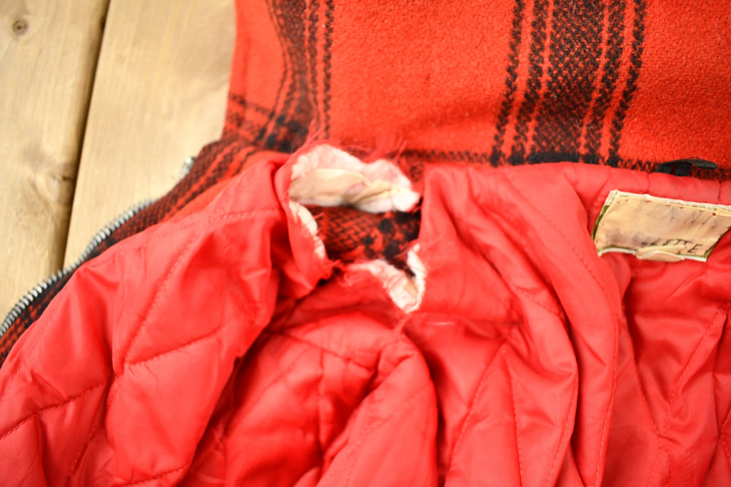 Vintage 1950s Buffalo Plaid Wool Hunting Jacket