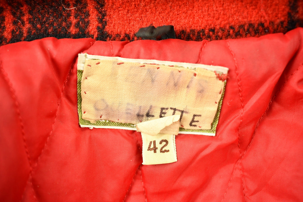 Vintage 1950s Buffalo Plaid Wool Hunting Jacket