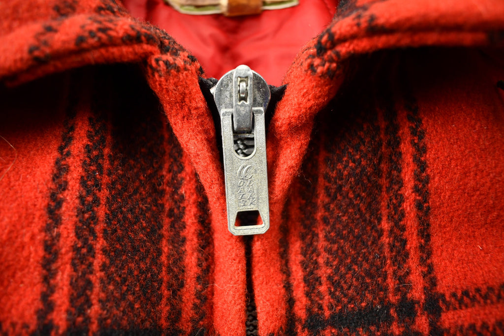 Vintage 1950s Buffalo Plaid Wool Hunting Jacket