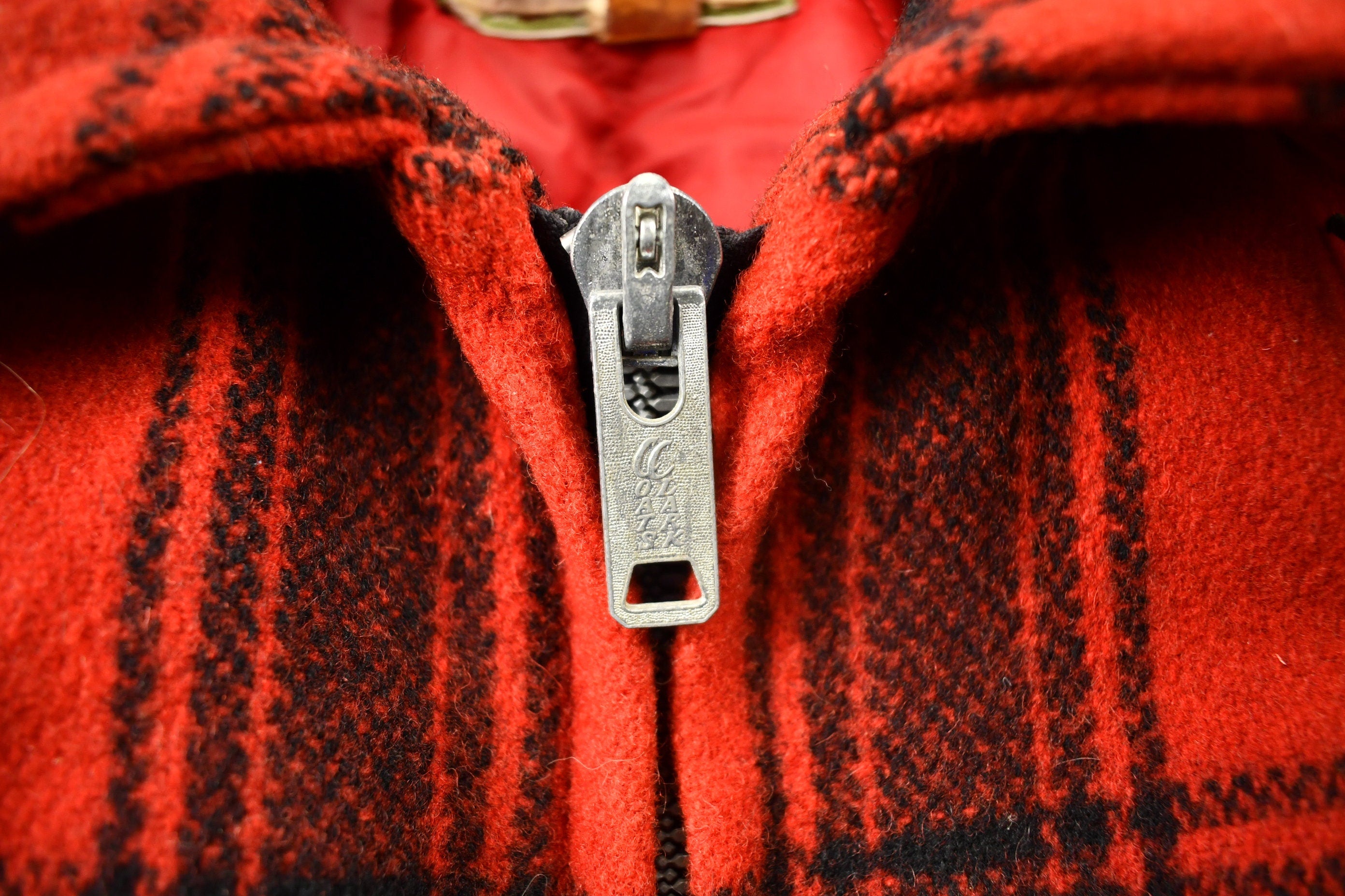 Vintage 1950s Buffalo Plaid Wool Hunting Jacket