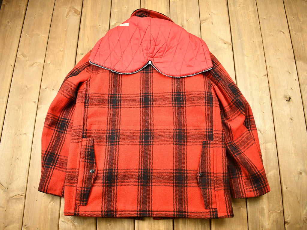 Vintage 1950s Buffalo Plaid Wool Hunting Jacket