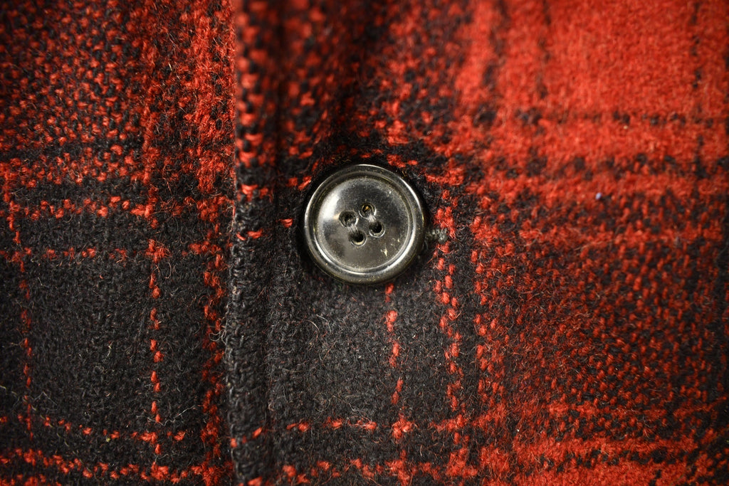 Vintage 1950s Western Field Montgomery Ward Buffalo Plaid Wool Hunting Jacket
