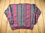 Vintage 1990s 3D Cable Knit Cotton Traders Sweater