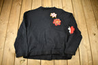 Vintage 1990s Light House Apparel Flower Patchwork Cardigan Sweater