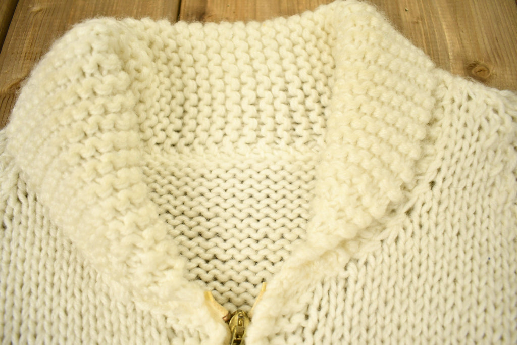 Vintage 1950s Hand-Knit Deer Curling Sweater