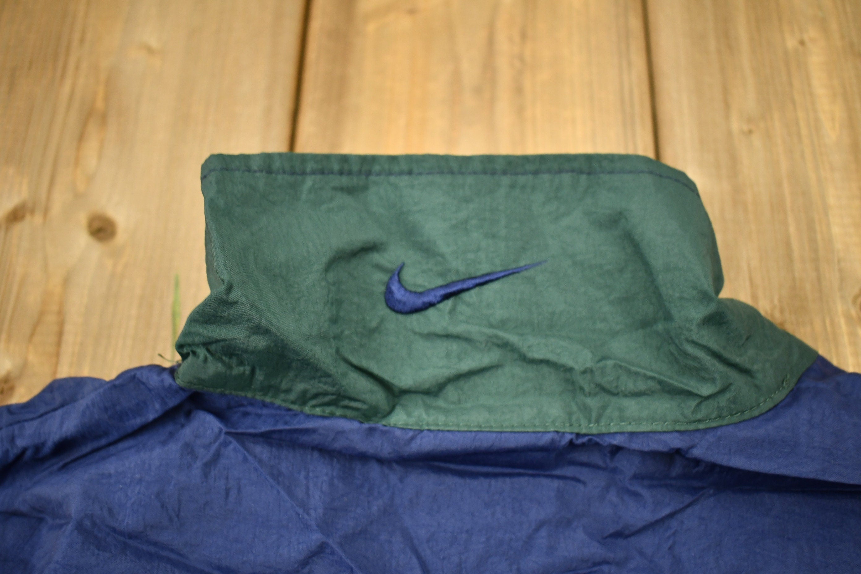 Vintage 1990s Nike Mini Swoosh Full Zip Color Block Windbreaker Jacket