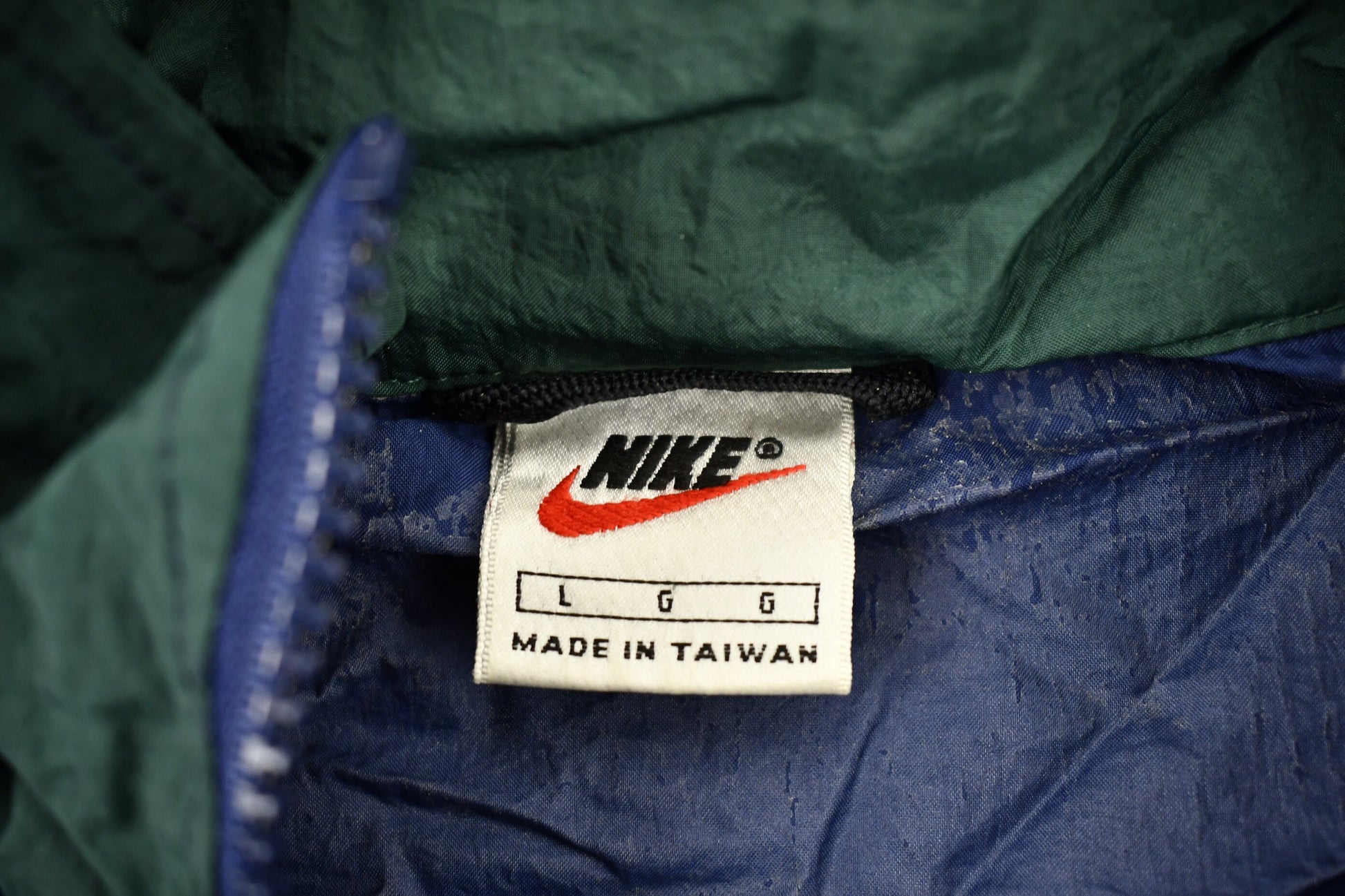 Vintage 1990s Nike Mini Swoosh Full Zip Color Block Windbreaker Jacket