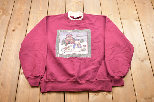 Vintage 1990s Winter Wonderland Crewneck / 90s Crewneck / Nature / Animals / Vintage Sweatshirt / American Streetwear / Pullover Sweatshirt