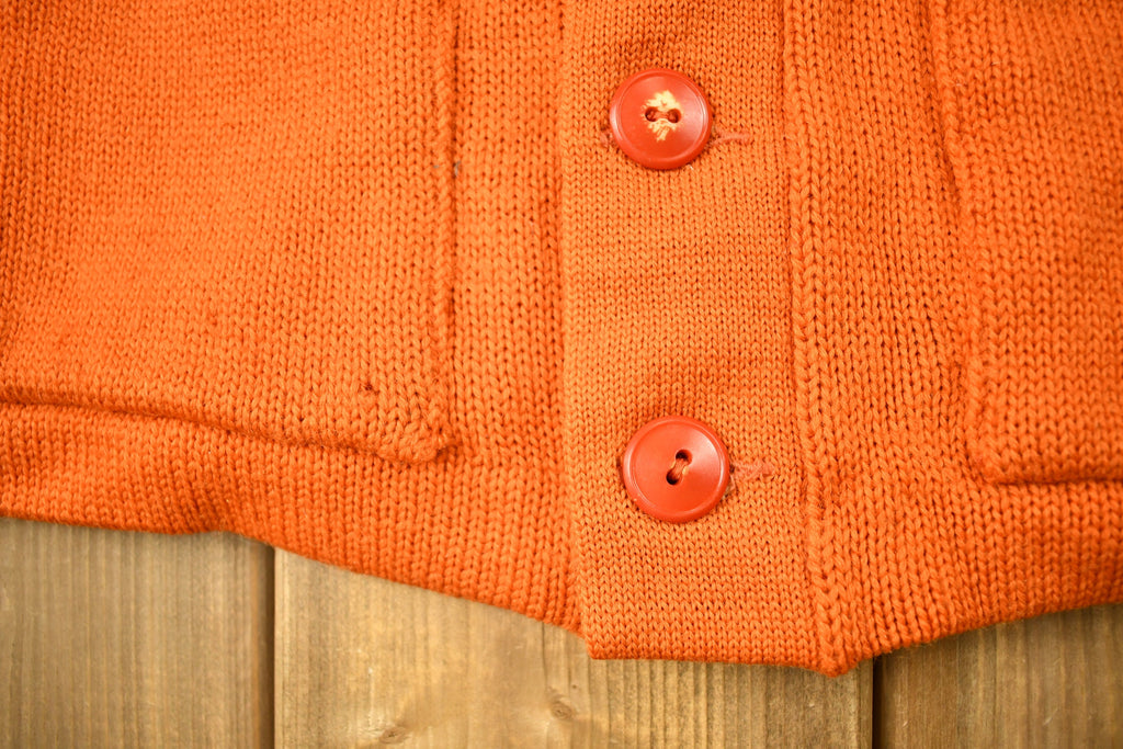 Vintage 1950s 100% Wool Collegiate Cardigan Knit Sweater