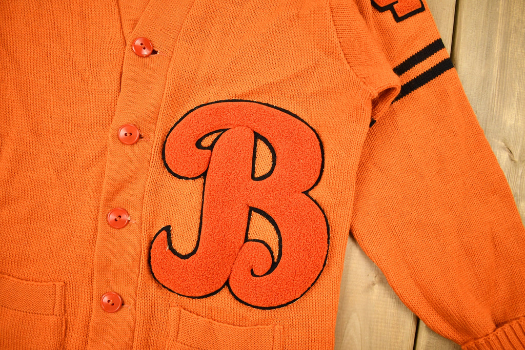 Vintage 1950s 100% Wool Collegiate Cardigan Knit Sweater