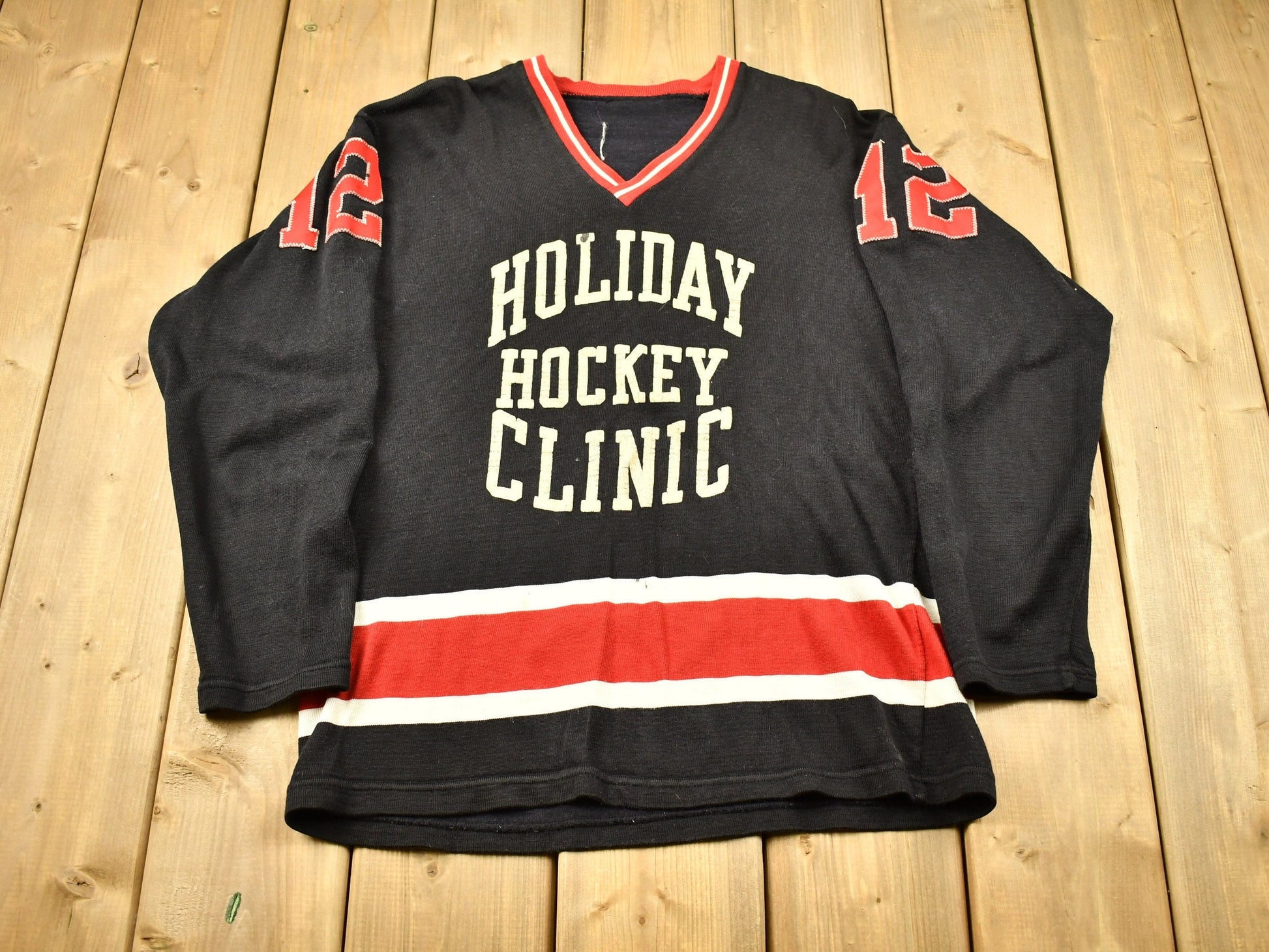 Vintage 1970s Holiday Hockey Clinic Jersey