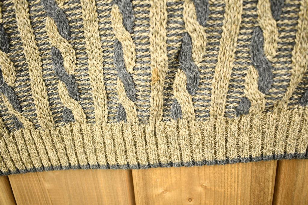 Vintage 1990s Liberty Sweaters 3D Cable Knit Crewneck Sweater