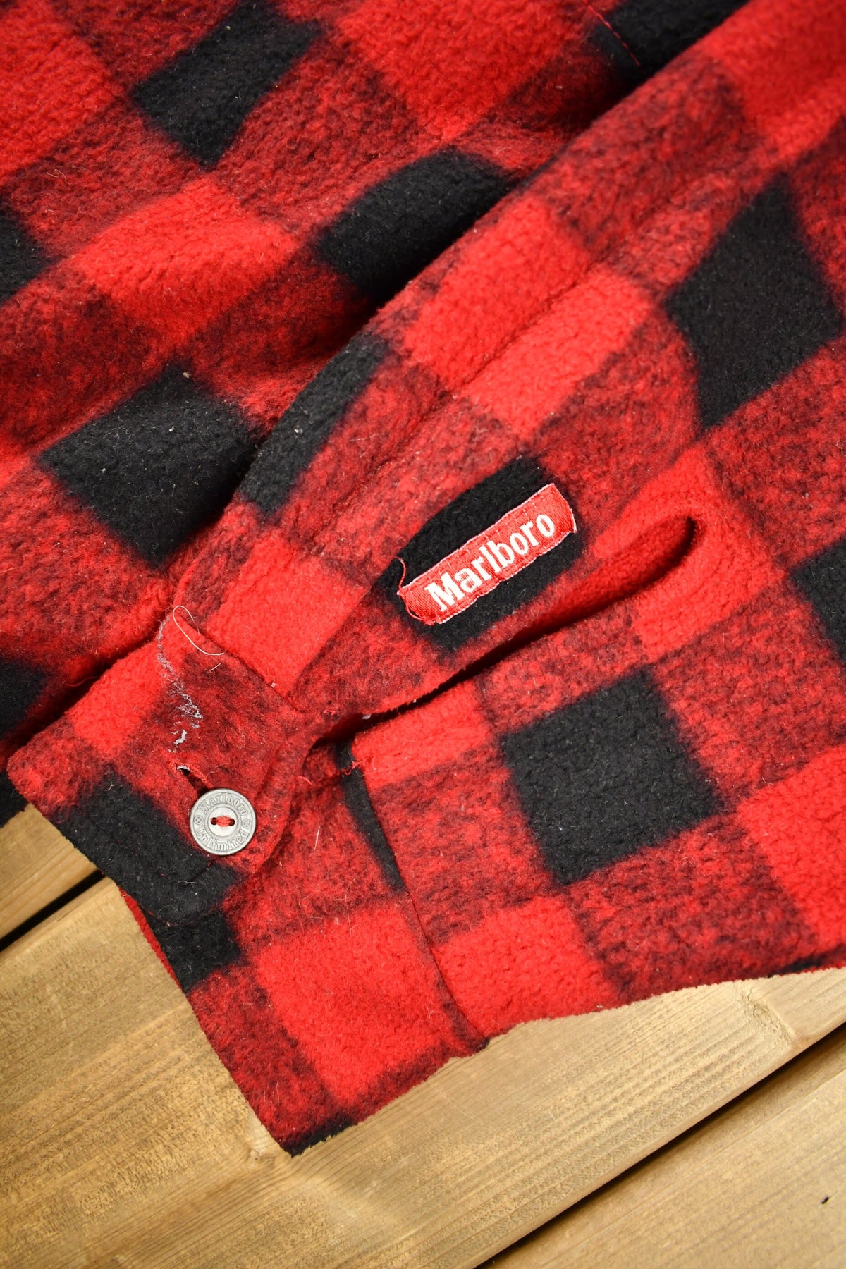 Vintage 1980s Marlboro Cigarettes Reversible Quarter Zip Fleece Sweater