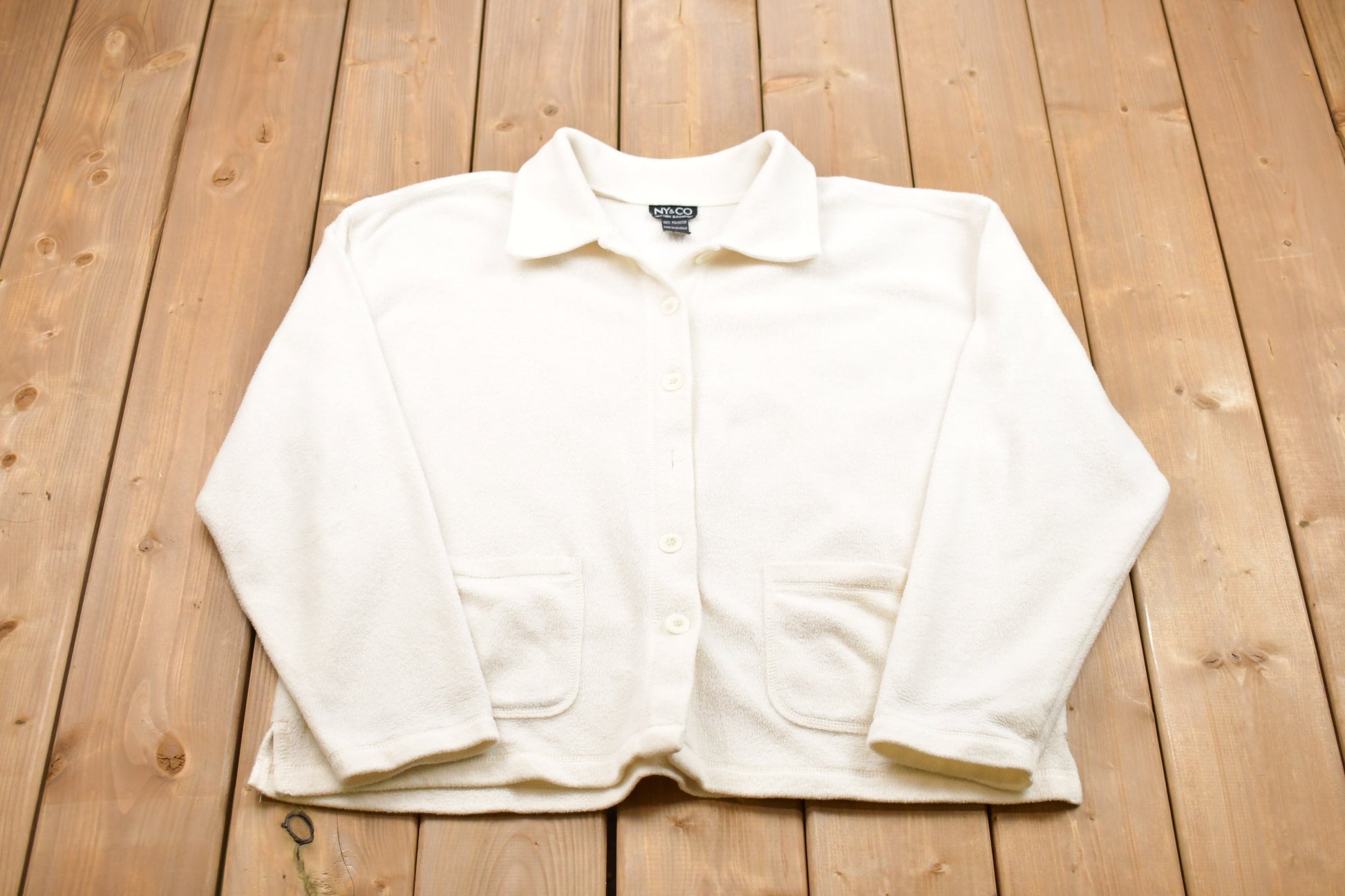 Vintage 1990s NY & Co Fleece button Up Sweater