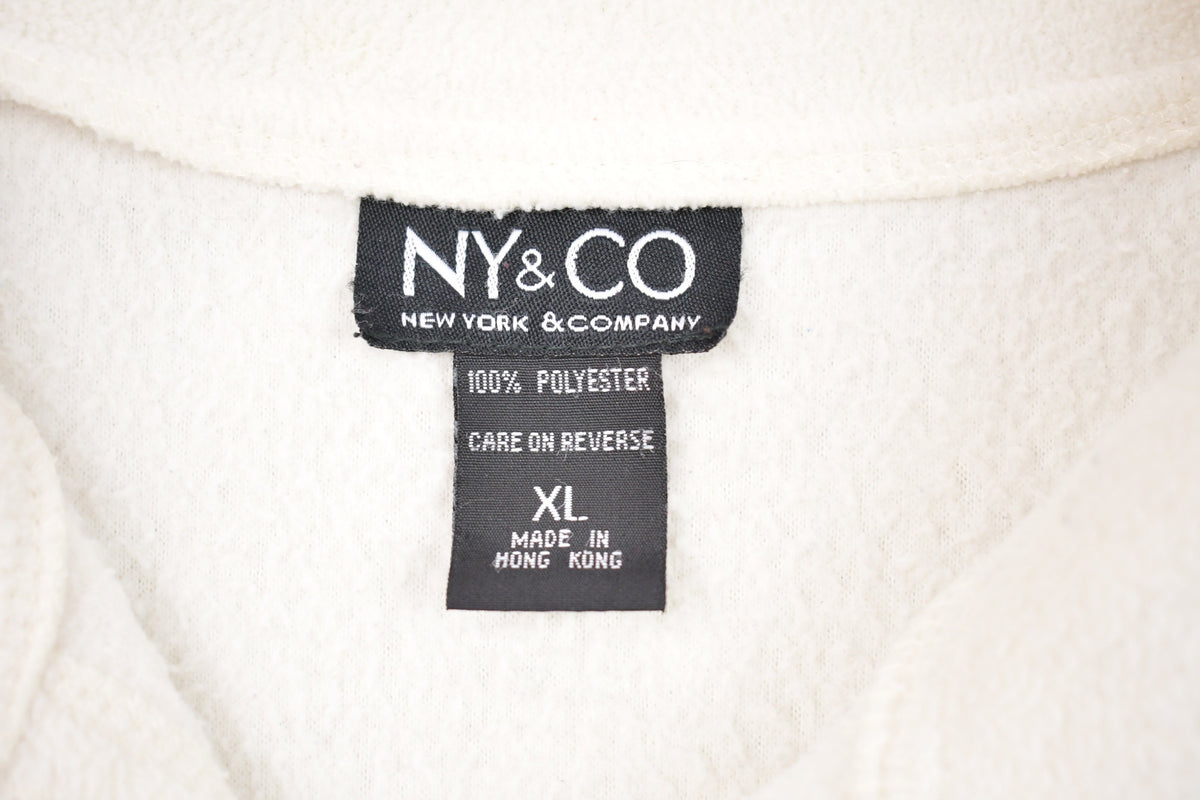 Vintage 1990s NY & Co Fleece button Up Sweater