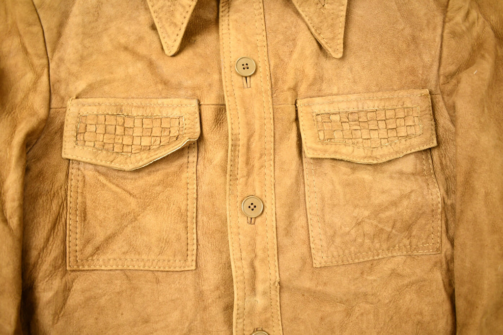 Vintage 1970s Woven Suede Fantastic International Jacket
