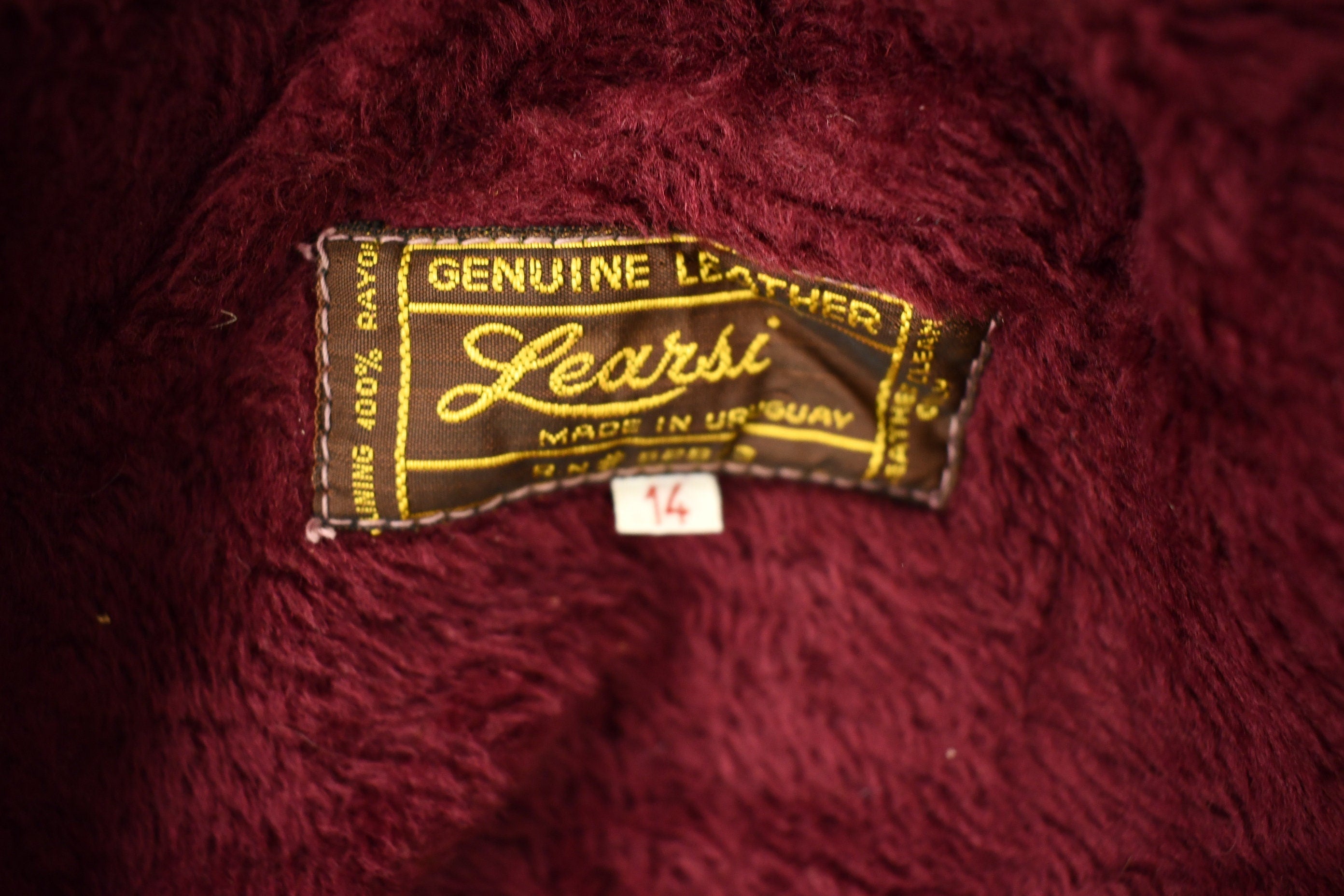 Vintage 1970s Learsi Genuine Red Leather Button Down Jacket