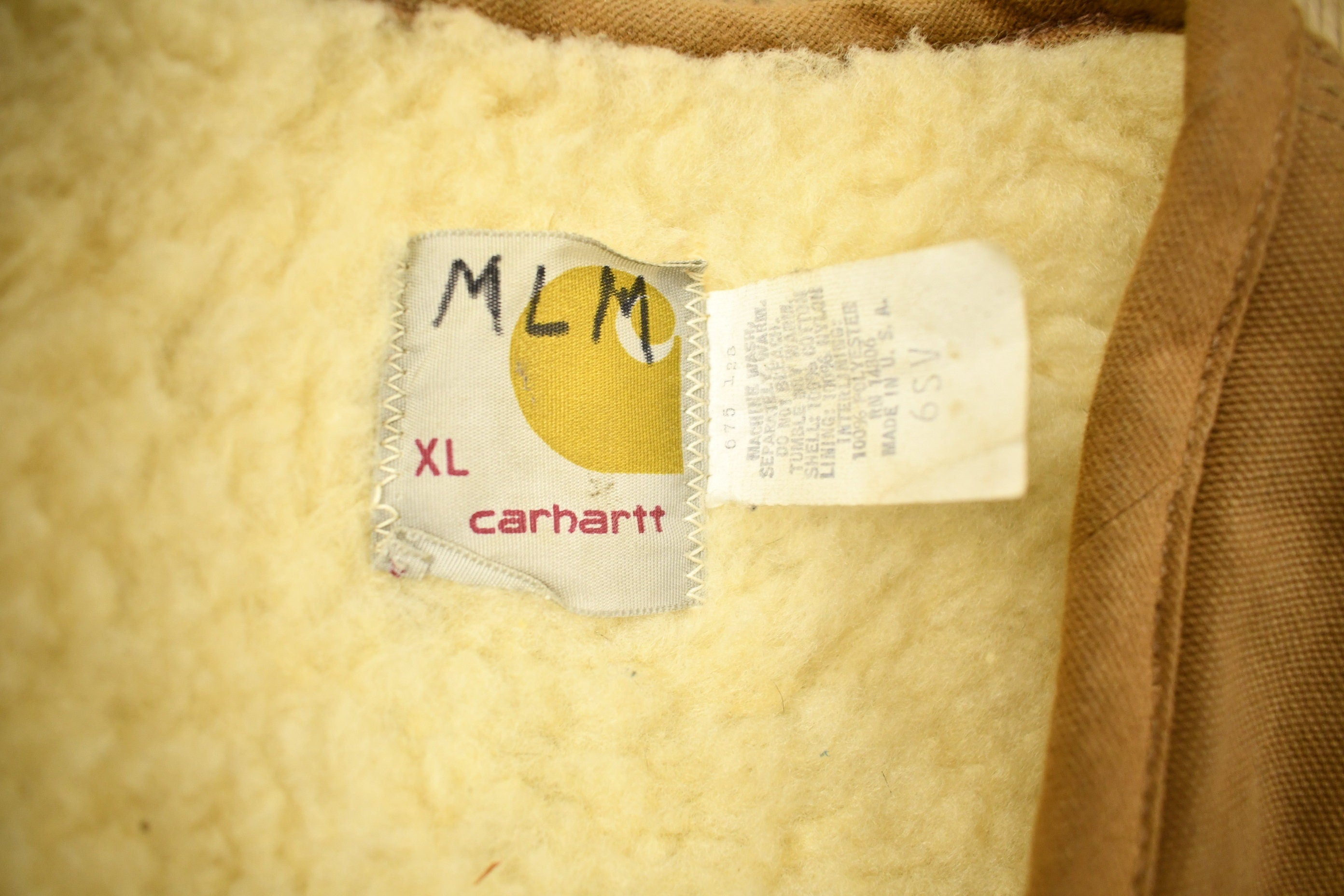 Vintage 1980s Carhartt Sherpa Lined Brown Work Vest Vintage Workwear