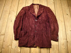 Vintage 1950s Burgundy Corduroy Button Up Blazer Jacket