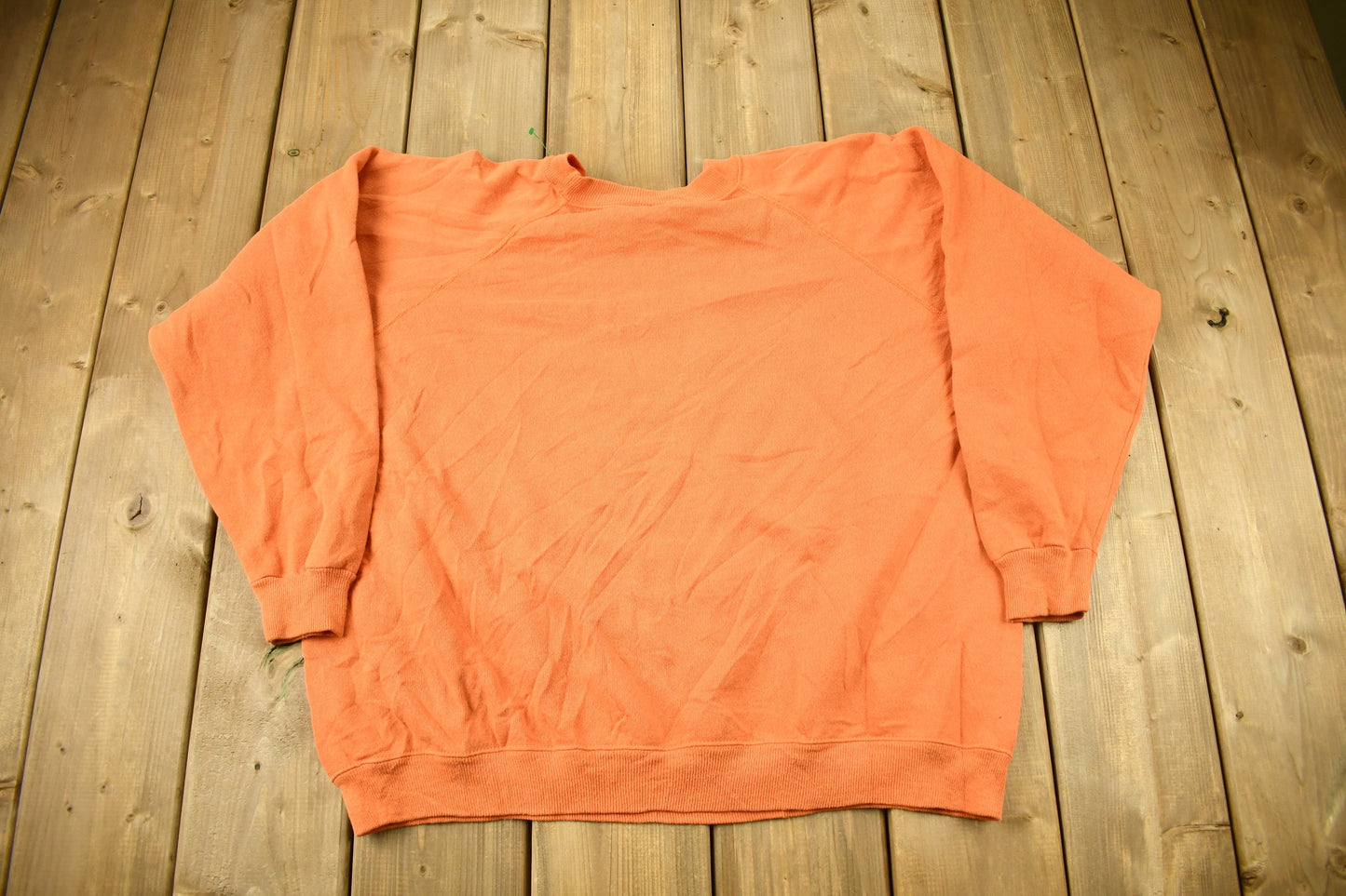 Vintage 1980s Trick Or Treat Halloween Raglan Crewneck Sweatshirt / 90s Crewneck / Souvenir / Athleisure / Spooky Sweater / Orange Crewneck