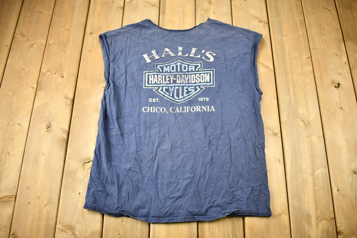 Vintage 1996 Harley Davidson Motorcycles Chico California T-Shirt / Single Stitch / Made In USA / 90s Graphic / Biker / Distressed