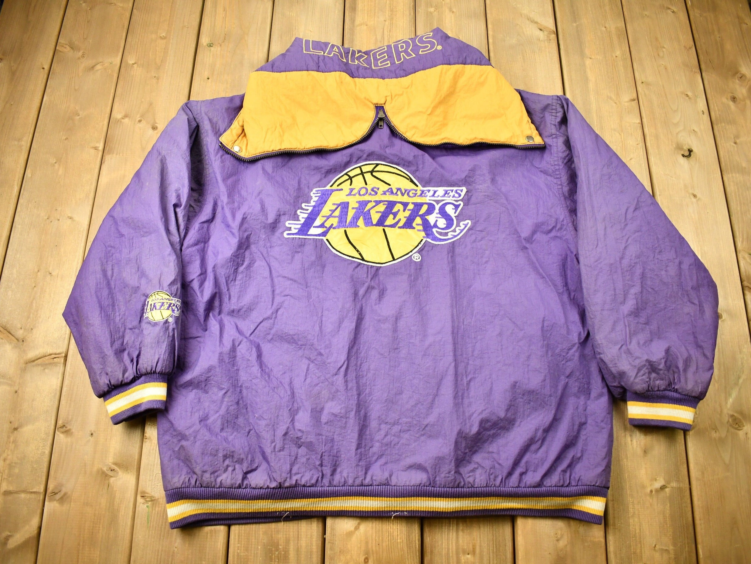 Vintage 1990s Los Angeles Lakers NBA Full Zip Puffer Jacket