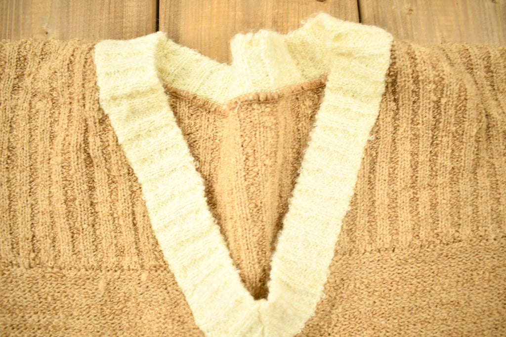 Vintage 1970s Knitted V-Neck Sweater